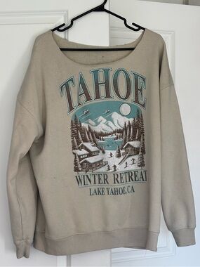 Tahoe Winter Retreat Crewneck Sweatshirt - Cream